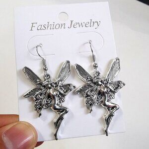 Silver Plated Fashion Stud Angel Earrings For Women, F620